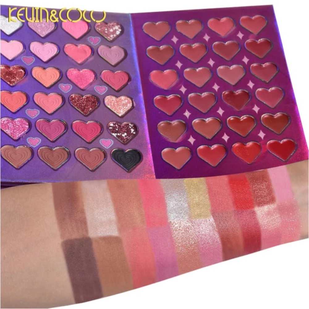 NEW Kevin & Coco 67 Color Face Palette | Hearts Eyeshadow Blush Highlighter - Picture 9 of 9